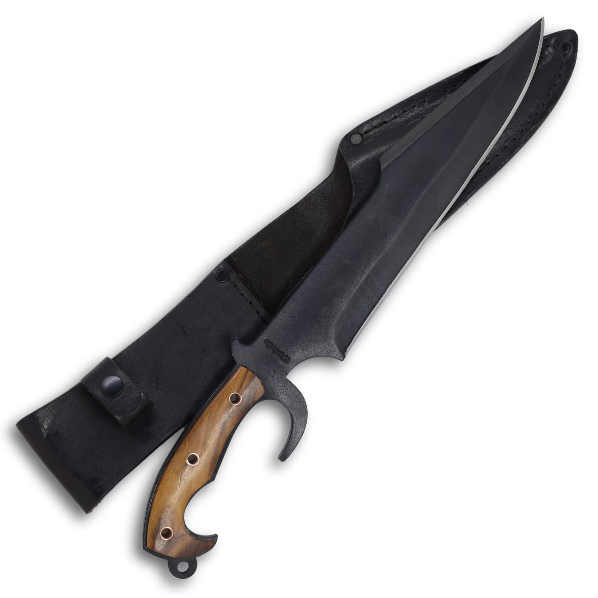 Facão  Esparta 12" em Aço Carbono, Cabo em Madeira, Eletrostático