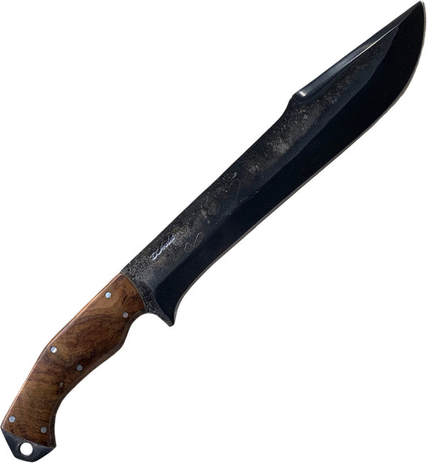 Facão Selva 10" em aço carbono, cabo em madeira, brutforj fosfatizado