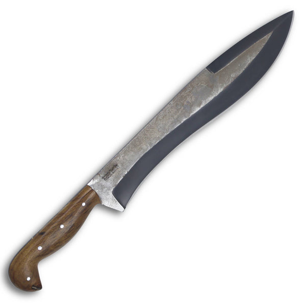 Facão Sorocabano 12" em aço carbono, cabo em madeira, brutforj fosfatizado