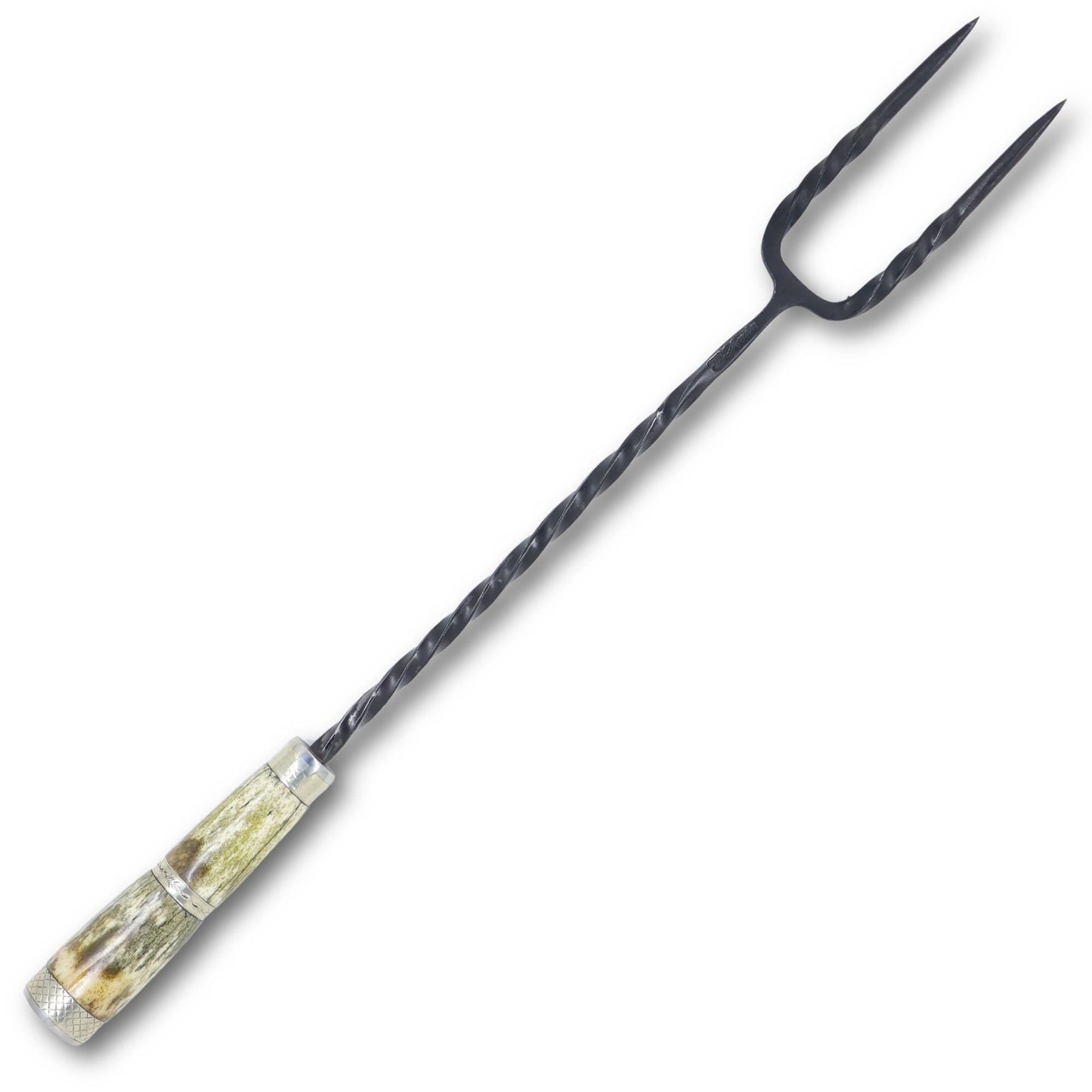 Garfo Rústico com Cabo em Osso com Anel em Alpaca