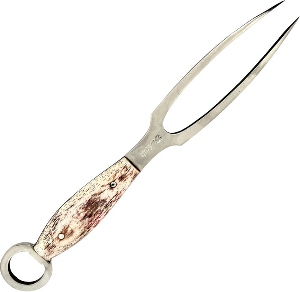 Garfo Trinchante P em Aço Inox, Cabo em Osso Fossilizado