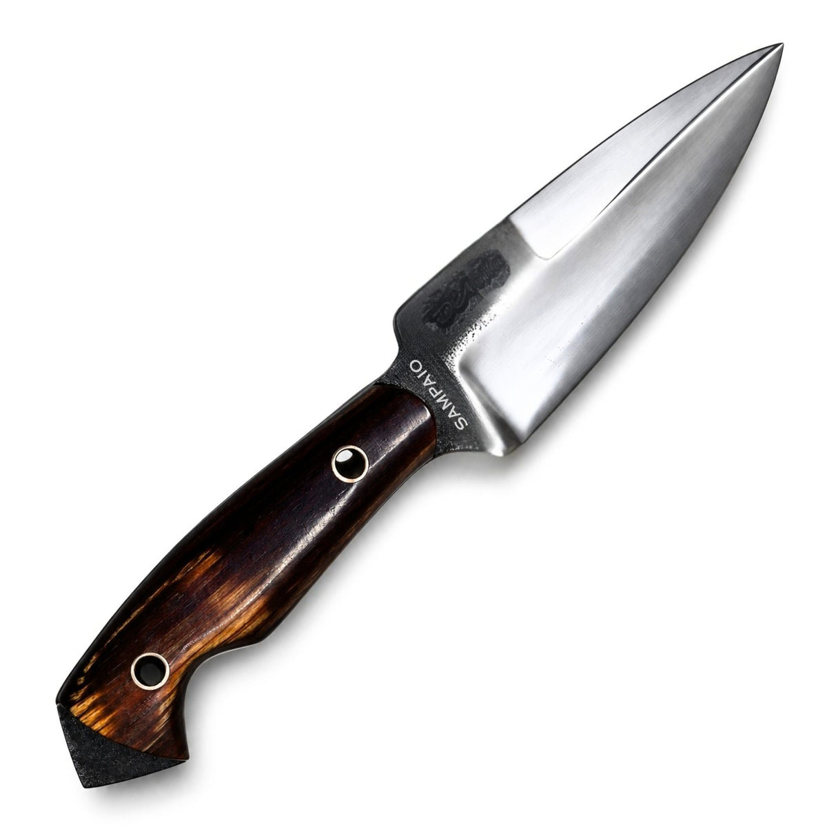Faca Sampaio 4" em aço carbono, cabo em madeira, Brut Polido